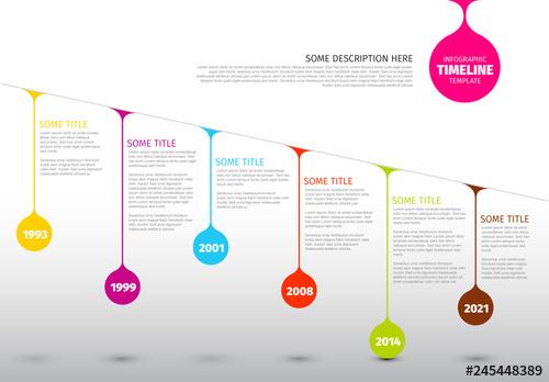 Colorful Droplets Timeline Infographic Layout - 245448389 - 245448389