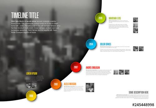 Timeline Buttons on Photo Arc Infographic Layout - 245448998 - 245448998