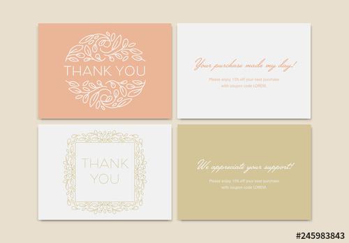 Set of Thank You Card Layouts - 245983843 - 245983843