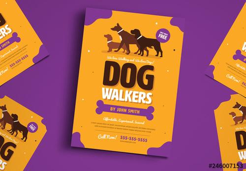 Dog Walker Flyer Layout - 246007153 - 246007153