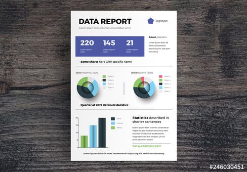 Data Report Infographic Layout with Charts - 246030451 - 246030451