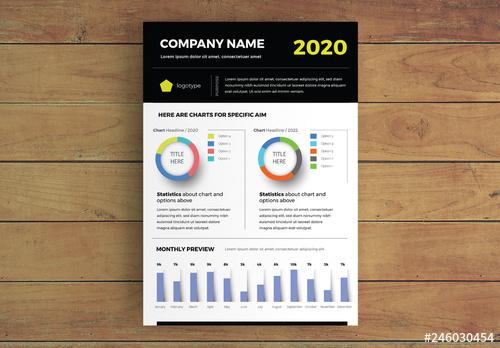 Data Report Infographic Layout with Charts - 246030454 - 246030454