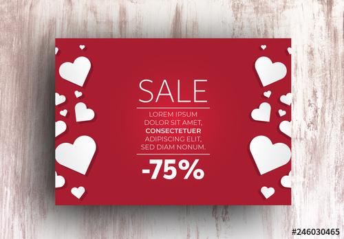 Sale Advertisement Layout with Hearts - 246030465 - 246030465