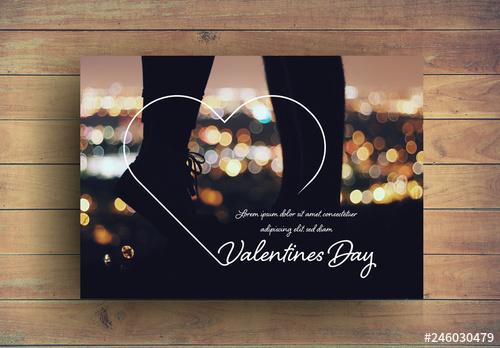 Valentine's Day Photo Frame Card Layout - 246030479 - 246030479