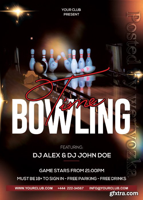 Bowling Time - Premium flyer psd template