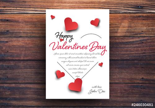 Valentine's Day Card with Heart Silhouette - 246030481 - 246030481