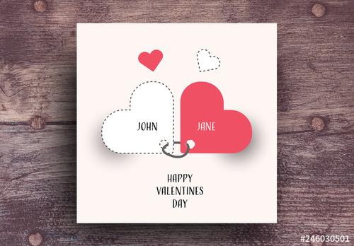 Valentine's Day Card with Red Accents - 246030501 - 246030501