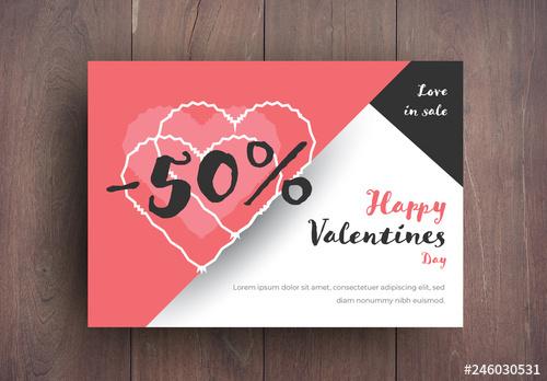 Valentine's Day Sale Card Layout - 246030531 - 246030531