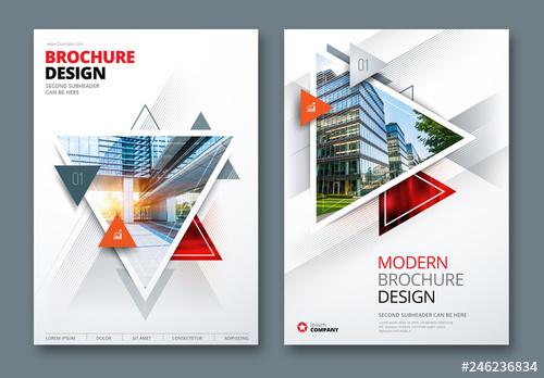 Red Business Report Cover Layouts with Triangles - 246236834 - 246236834