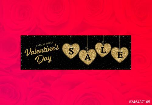 Valentine's Day Sale Mobile Banner Layout - 246437165 - 246437165