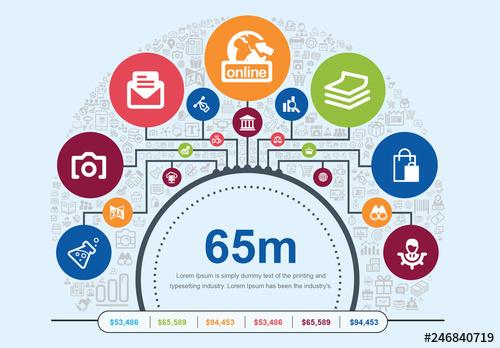 Social Media Infographic with Icons - 246840719 - 246840719