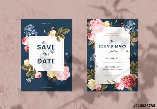 Floral Wedding Invitation Layout - 246888786 - 246888786