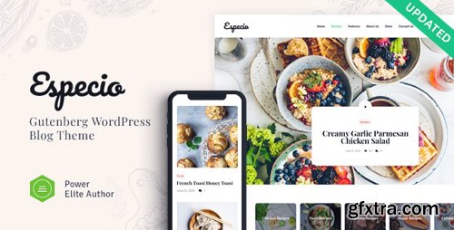 ThemeForest - Especio v1.0 - Personal Gutenberg Food Blog WordPress Theme - 23101482