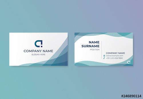 Modern Blue Business Card Layout - 246890114 - 246890114