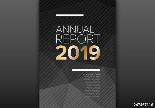 Annual Report Cover Layout with a Geometric Background - 247467116 - 247467116
