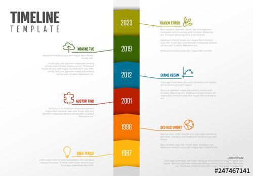 Vertical Multicolored Timeline Infographic - 247467141 - 247467141