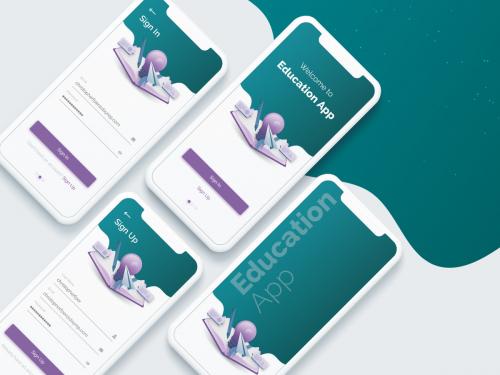 Education iOS Mobile App Mockup UI - education-ios-mobile-app-mockup-ui