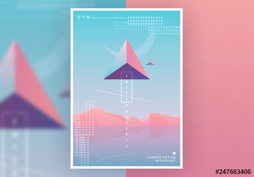 SciFi Poster Layout with Pastel Gradients - 247663406 - 247663406