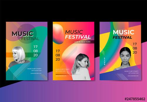 Music Festival Poster Layouts Set - 247855462 - 247855462