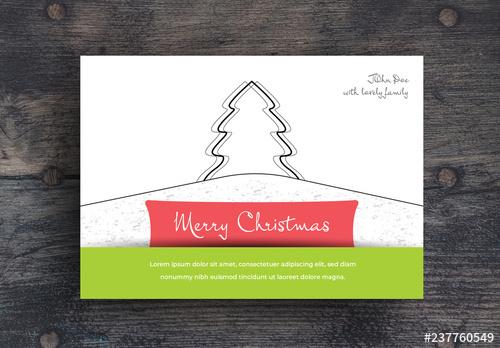 Illustrated Christmas Card Layout - 237760549 - 237760549