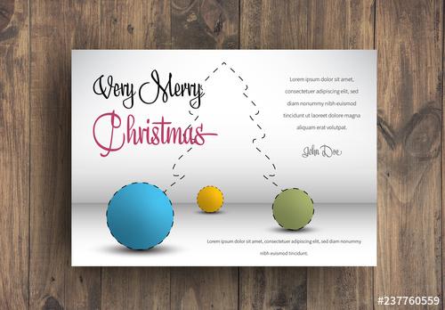 Illustrated Christmas Card Layout - 237760559 - 237760559