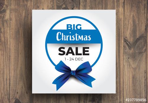 Christmas Sale Card With Blue Accent - 237789856 - 237789856