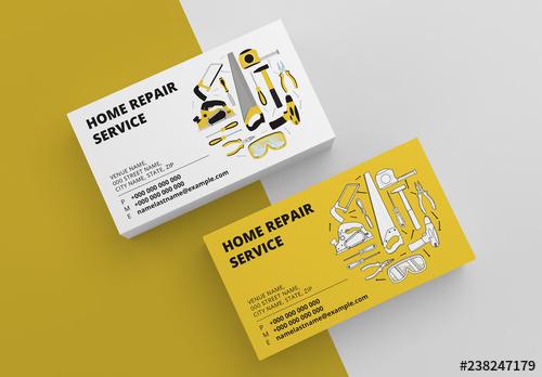 Home Repair Business Card Layout in Two Colors - 238247179 - 238247179