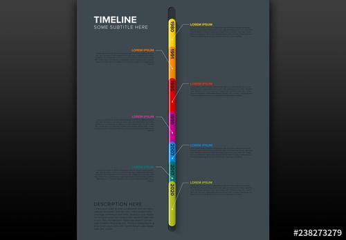 Colorful Vertical Timeline Infographic Layout - 238273279 - 238273279