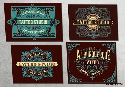 4 Vintage-Style Postcard Layouts - 238411263 - 238411263