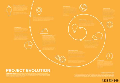 Timeline Infographic Layout with Spiral Element - 238434146 - 238434146