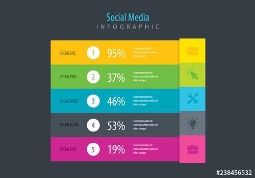Social Media Infographic Layout with Icons - 238456532 - 238456532