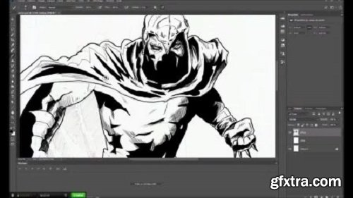PHOTOSHOP: Inking and coloring a comic book illustration