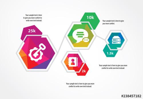 Colorful Hexagons Infographic Layout - 238457182 - 238457182