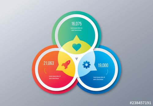 Infographic Layout with Overlapping Circular Elements - 238457191 - 238457191