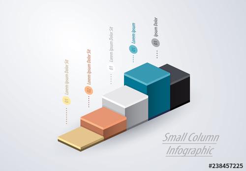 Infographic Layout with 3D Stairstep Elements - 238457225 - 238457225