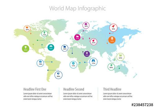 World Map Infographic Layout - 238457238 » GFxtra