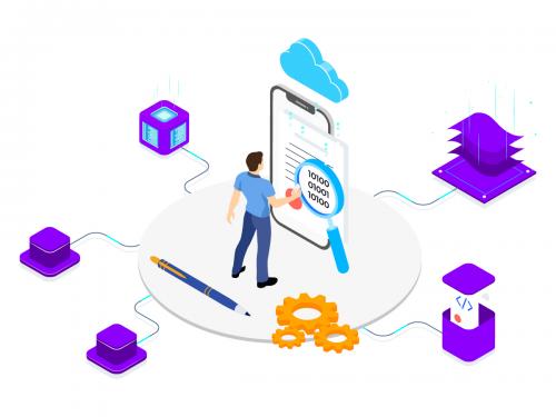 Encrypt Data on Blockchain Isometric Illustration 3 - TU - encrypt-data-on-blockchain-isometric-illustration-3-tu