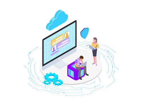 Encrypt Data on Blockchain Isometric Illustration 4 - TU - encrypt-data-on-blockchain-isometric-illustration-4-tu