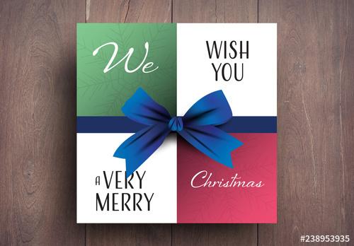 Christmas Card Layout with Snowflake Element - 238953935 - 238953935