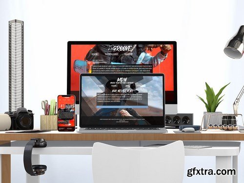 Responsive Website PSD Mock-up Desk