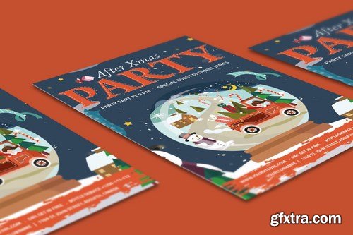 After Christmas Party Flyer Illustrator Template