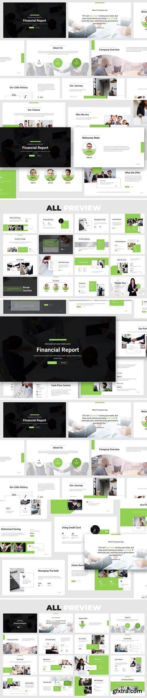 Financial Report Powerpoint, Keynote and Google Slides Templates