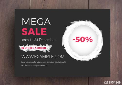 Sale Card Layout with Red Accents - 238954149 - 238954149