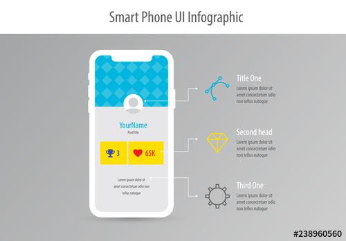 Mobile Phone UI Infographic Layout - 238960560 - 238960560