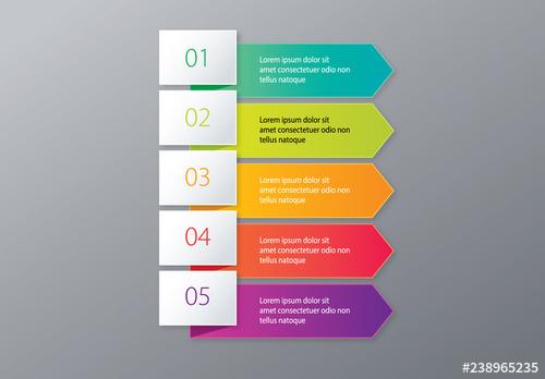 Colorful Business Infographic with Arrow Banners Layout - 238965235 - 238965235