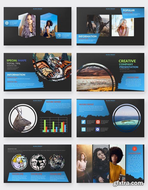 Blueda Powerpoint and Keynote Templates