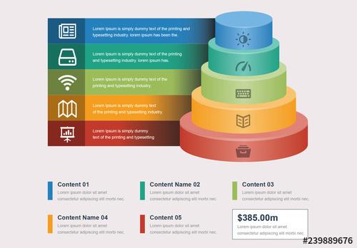 3D Step-up Circle Infographic Layout - 239889676 - 239889676