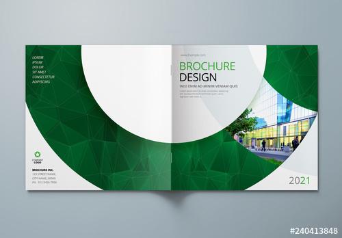 Square Brochure Cover Layouts with Circle Elements - 240413848 - 240413848