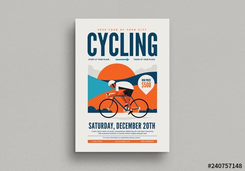 Cycling Event Flyer Layout - 240757148 - 240757148