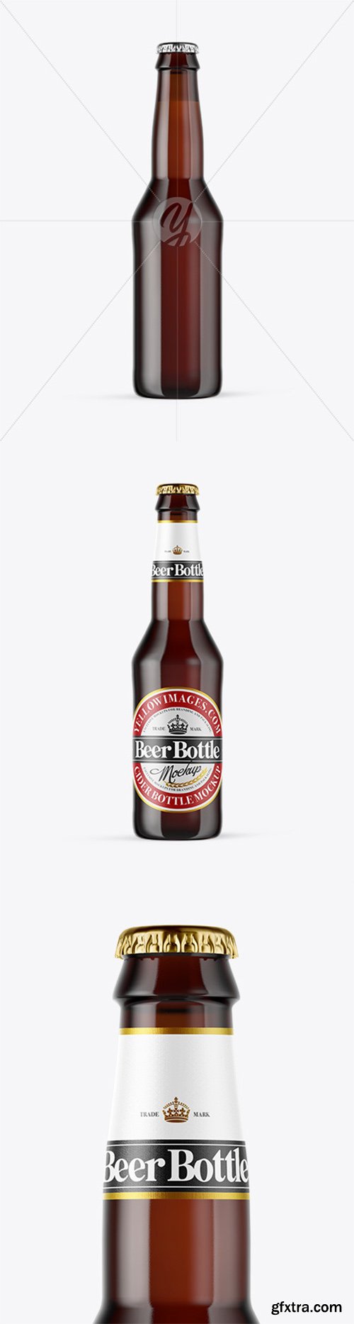 Amber Glass Beer Bottle Mockup 52127